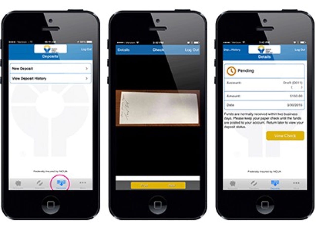 image Mobile Deposit Screens